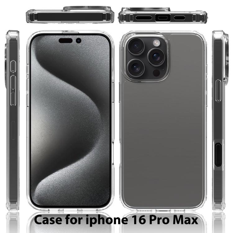 For iPhone 16 Pro Max Scratchproof Acrylic TPU Phone Case(Black)