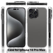 For iPhone 16 Pro Max Scratchproof Acrylic TPU Phone Case(Black)