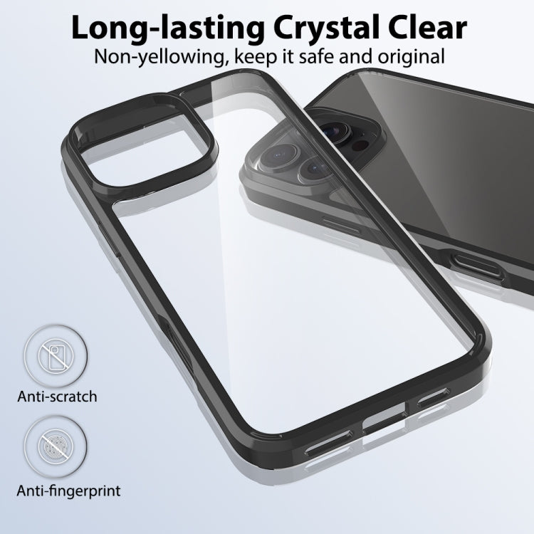 For iPhone 16 Pro Max Scratchproof Acrylic TPU Phone Case(Black)