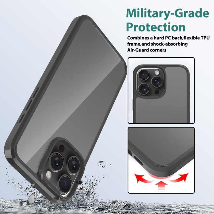 For iPhone 16 Pro Max Scratchproof Acrylic TPU Phone Case(Black)