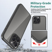 For iPhone 16 Pro Max Scratchproof Acrylic TPU Phone Case(Black)