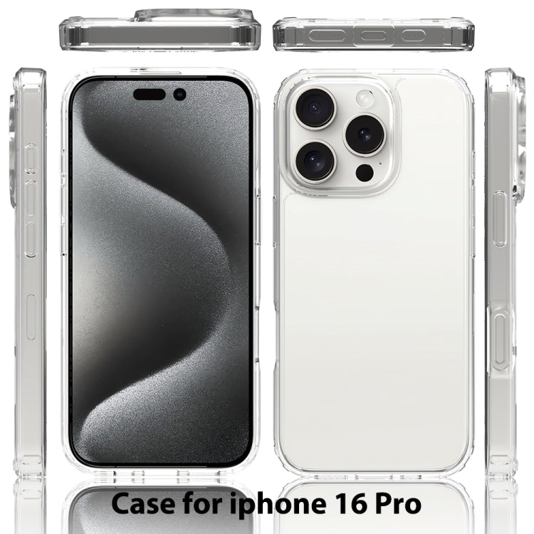 For iPhone 16 Pro Scratchproof Acrylic TPU Phone Case(Black)
