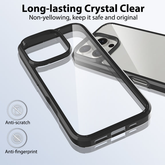 For iPhone 16 Pro Scratchproof Acrylic TPU Phone Case(Black)