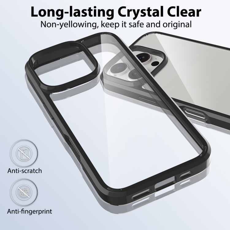For iPhone 16 Pro Scratchproof Acrylic TPU Phone Case(Black)