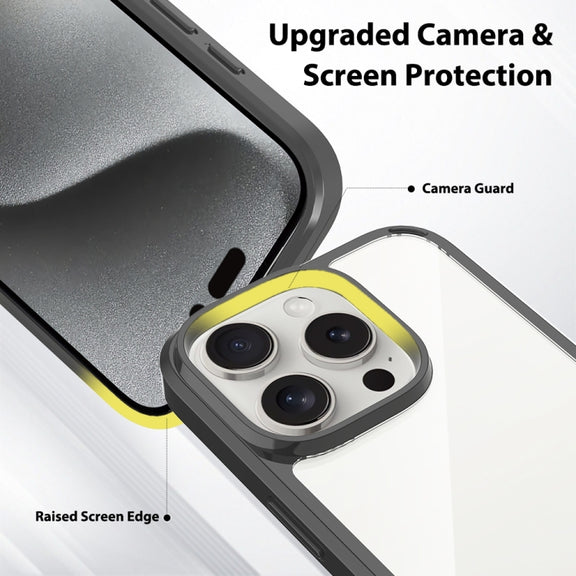 For iPhone 16 Pro Scratchproof Acrylic TPU Phone Case(Black)