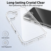 For iPhone 16 Plus Scratchproof Acrylic TPU Phone Case(Transparent)