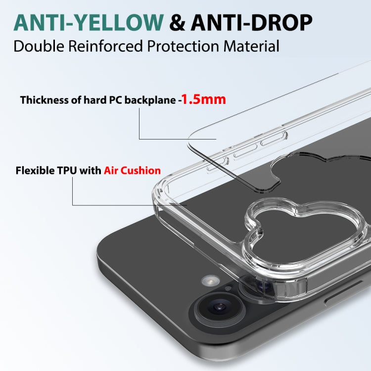 For iPhone 16 Plus Scratchproof Acrylic TPU Phone Case(Transparent)