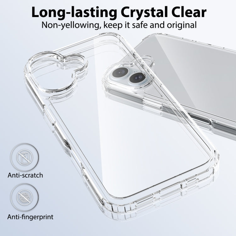 For iPhone 16 Scratchproof Acrylic TPU Phone Case(Transparent)