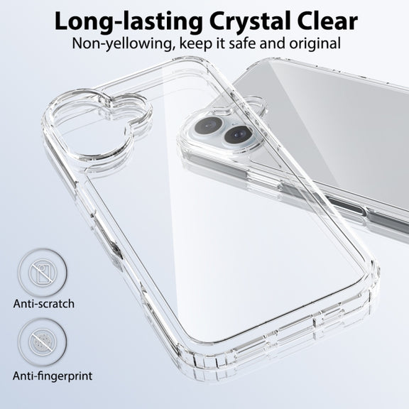 For iPhone 16 Scratchproof Acrylic TPU Phone Case(Transparent)