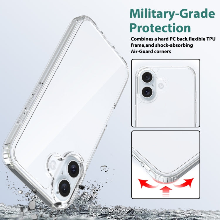 For iPhone 16 Scratchproof Acrylic TPU Phone Case(Transparent)