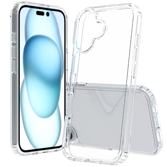 For iPhone 16 Scratchproof Acrylic TPU Phone Case(Transparent)