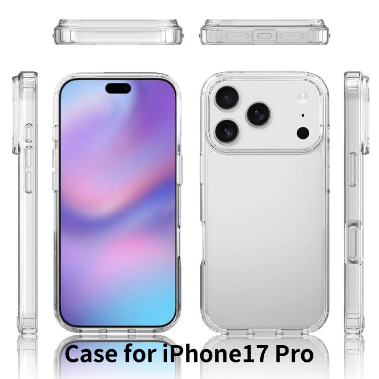 For iPhone 17 Pro Scratchproof Acrylic TPU Phone Case(Black)