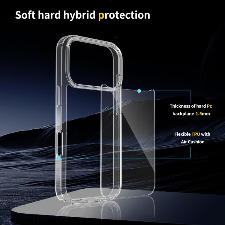 For iPhone 17 Pro Scratchproof Acrylic TPU Phone Case(Black)