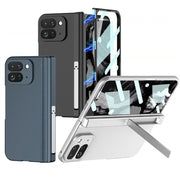 For Google Pixel 9 Pro Fold GKK Integrated Fold Hinge Full Coverage Phone Case with Holder(White)