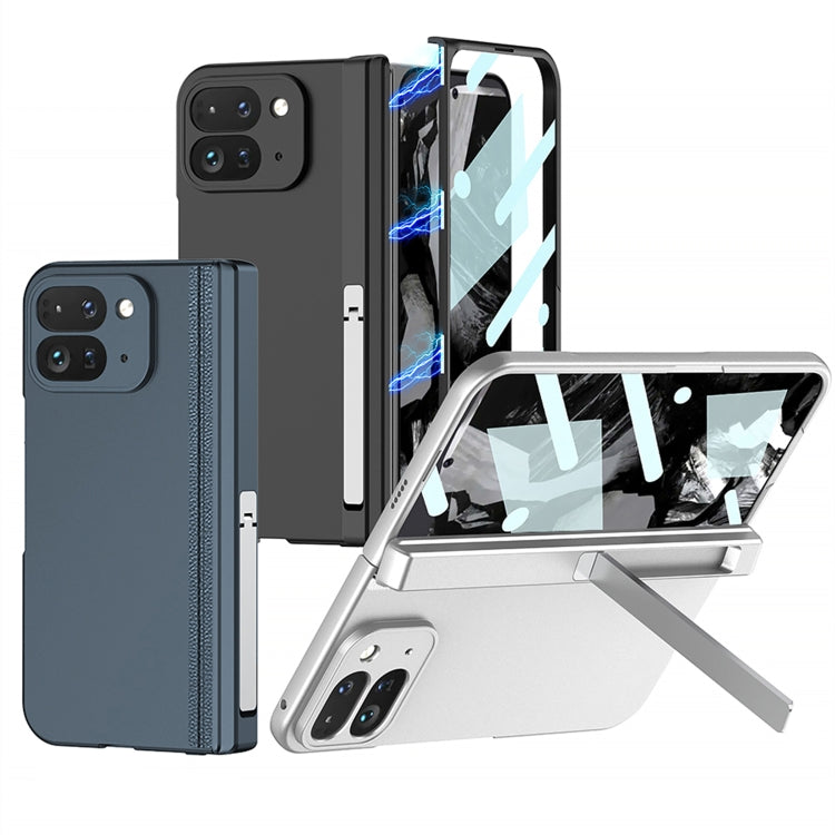 For Google Pixel 9 Pro Fold GKK Integrated Fold Hinge Full Coverage Phone Case with Holder(Blue)