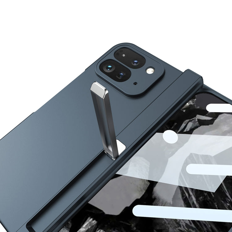 For Google Pixel 9 Pro Fold GKK Integrated Fold Hinge Full Coverage Phone Case with Holder(Blue)
