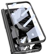 For Google Pixel 9 Pro Fold GKK Integrated Frosted Fold Hinge Leather Phone Case with Holder(Grey)