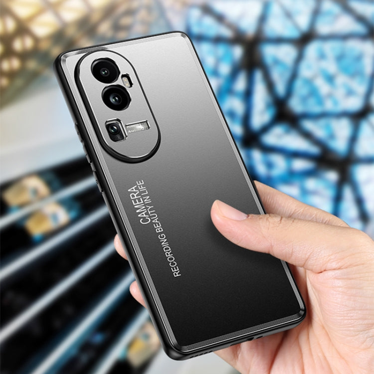 For OPPO Reno10 Pro+ Frosted Metal Phone Case(Blue)