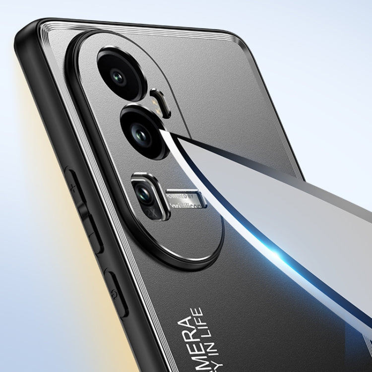 For OPPO Reno10 Pro+ Frosted Metal Phone Case(Blue)
