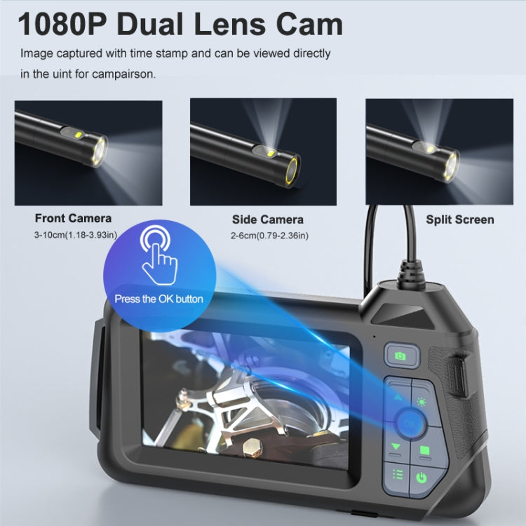 M60 4.3 inch Dual Camera with Screen Endoscope, Length:2m(8mm)