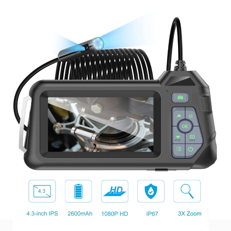 M60 4.3 inch Dual Camera with Screen Endoscope, Length:10m(8mm)