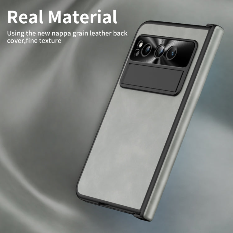 For Google Pixel Fold Napa Texture All-inclusive Phone Case(White)