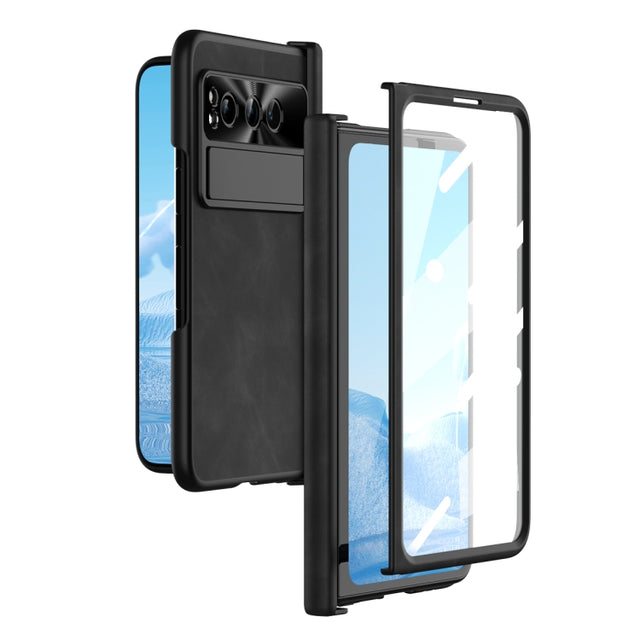 For Google Pixel Fold Napa Texture All-inclusive Phone Case(Black)