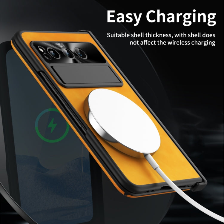 For Google Pixel Fold Napa Texture All-inclusive Phone Case(Yellow)