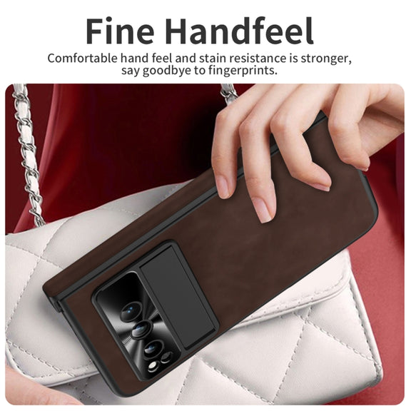 For Google Pixel Fold Napa Texture All-inclusive Phone Case(Coffee)