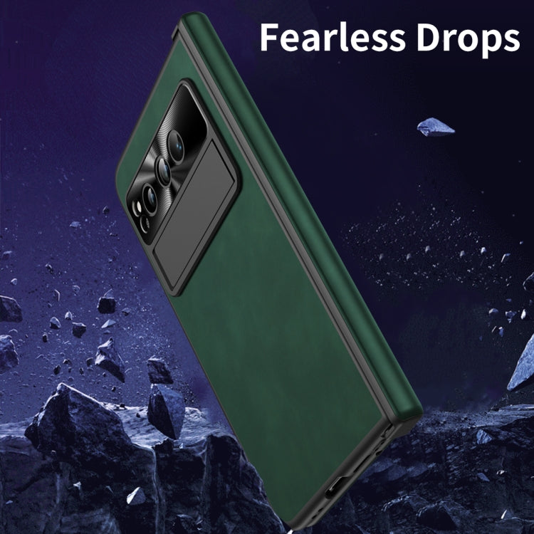 For Google Pixel Fold Napa Texture All-inclusive Phone Case(Green)