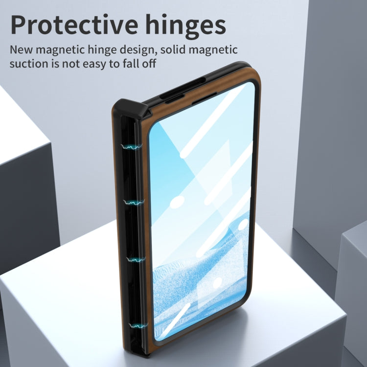 For Google Pixel Fold Napa Texture All-inclusive Phone Case(Brown)
