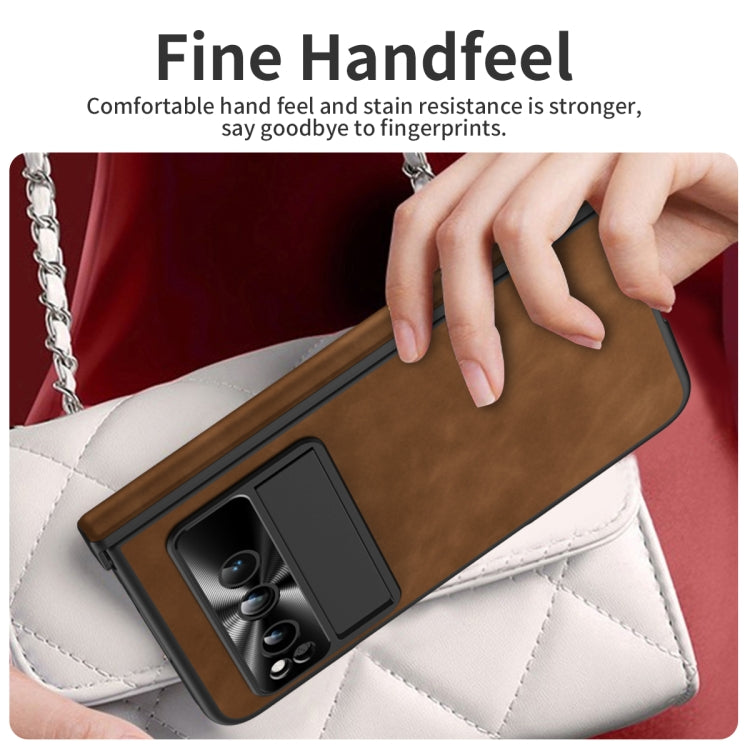 For Google Pixel Fold Napa Texture All-inclusive Phone Case(Brown)