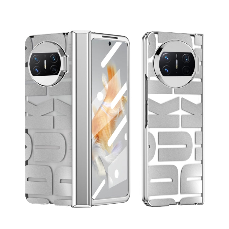 For Huawei Mate X3 Integrated Electroplating Folding Phone Case with Hinge(Silver)
