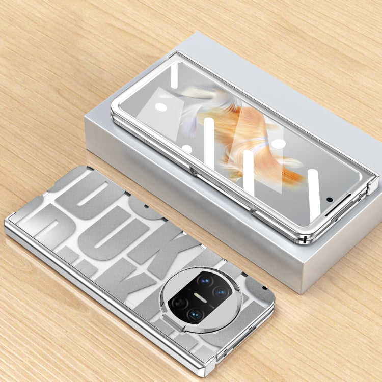 For Huawei Mate X3 Integrated Electroplating Folding Phone Case with Hinge(Silver)