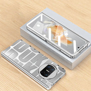 For Huawei Mate X3 Integrated Electroplating Folding Phone Case with Hinge(Silver)