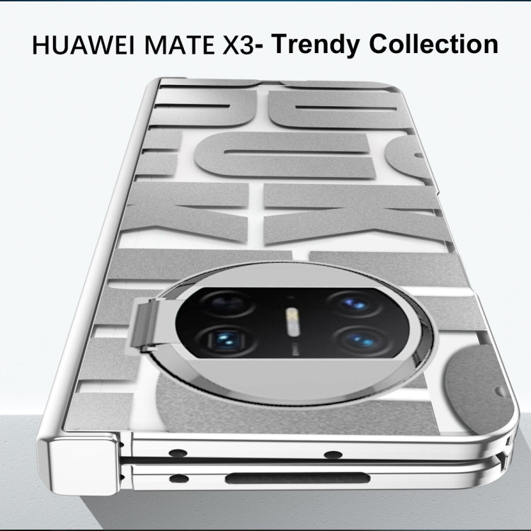 For Huawei Mate X3 Integrated Electroplating Folding Phone Case with Hinge(Silver)