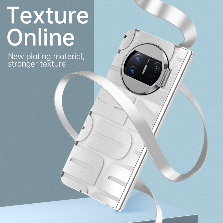 For Huawei Mate X3 Integrated Electroplating Folding Phone Case with Hinge(Silver)
