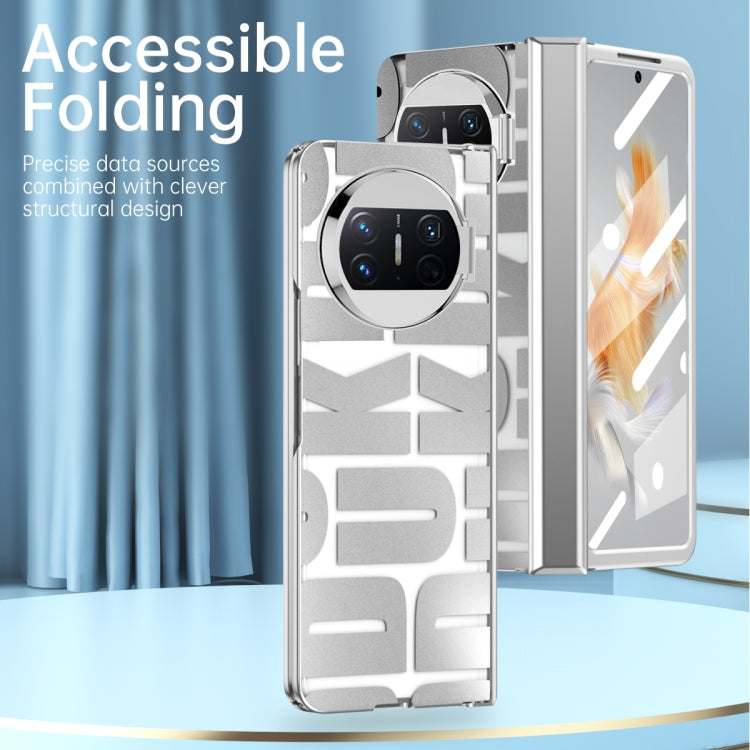 For Huawei Mate X3 Integrated Electroplating Folding Phone Case with Hinge(Silver)