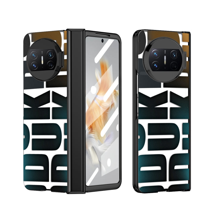 For Huawei Mate X3 Integrated Electroplating Folding Phone Case with Hinge(Black)