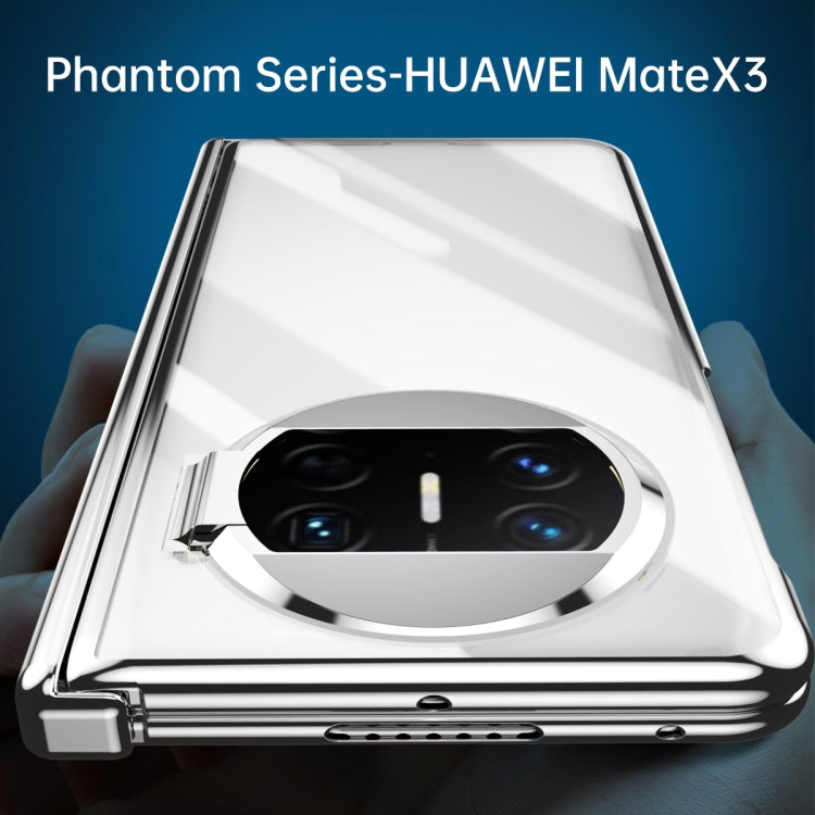 For Huawei Mate X3 Electroplating PC Folding Phone Case with Hinge(Black)