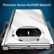 For Huawei Mate X3 Electroplating PC Folding Phone Case with Hinge(Black)
