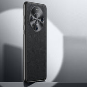 For Huawei Mate 60 Pro Litchi Texture Genuine Leather Phone Case(Black)