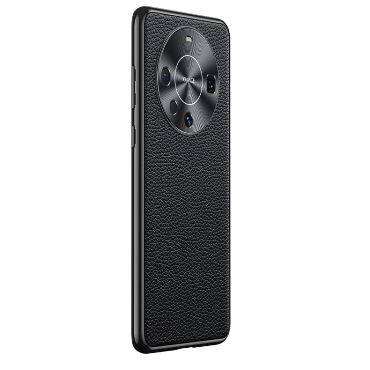 For Huawei Mate 60 Pro Litchi Texture Genuine Leather Phone Case(Black)