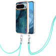 For Google Pixel 9 Pro XL Electroplating Marble Dual-side IMD Phone Case with Lanyard(Green 017) - Google Cases by PMC TechLife | Online Shopping South Africa | PMC TechLife | Buy Now Pay Later Mobicred