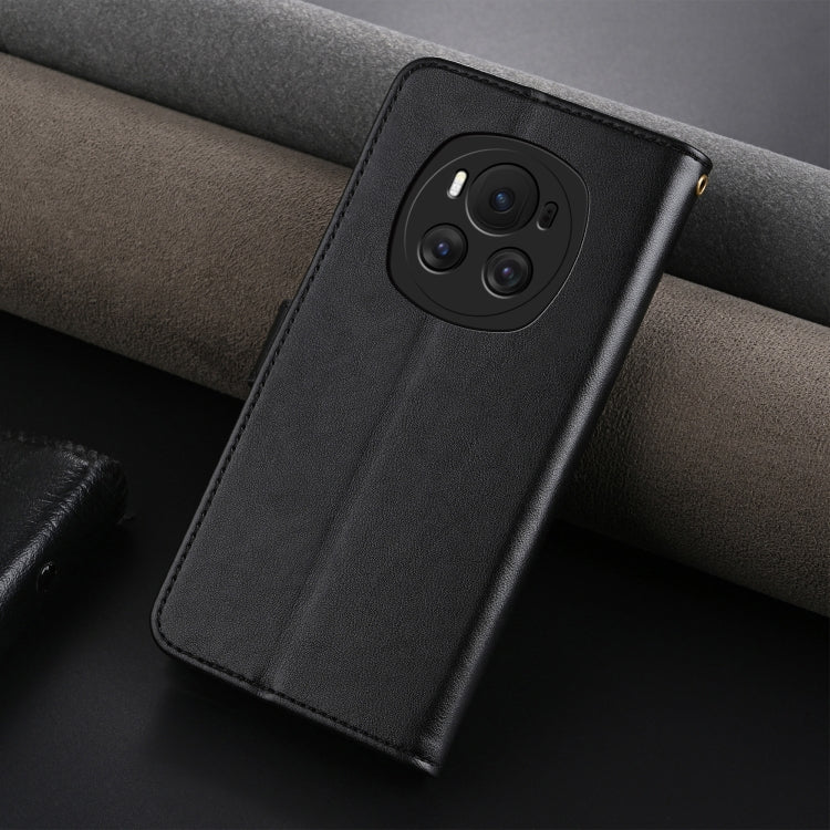For Honor Magic6 AZNS Sheepskin Texture Flip Leather Phone Case(Black)