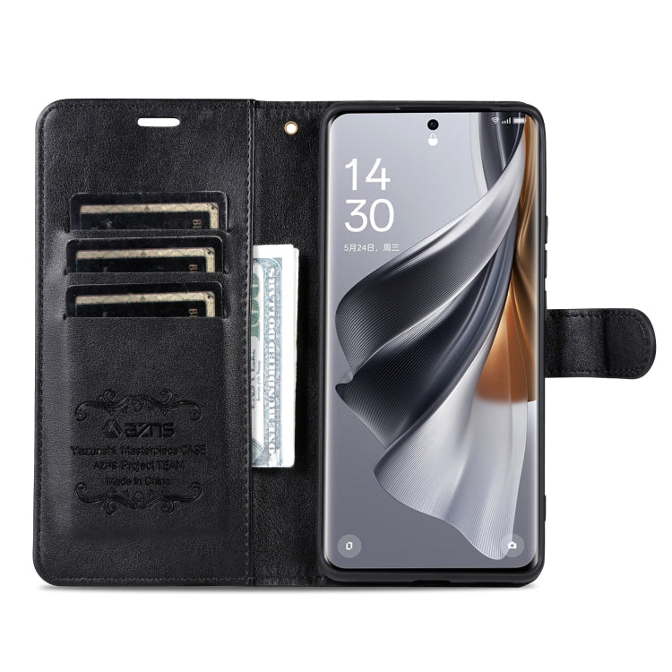 For Honor Magic6 AZNS Sheepskin Texture Flip Leather Phone Case(Black)