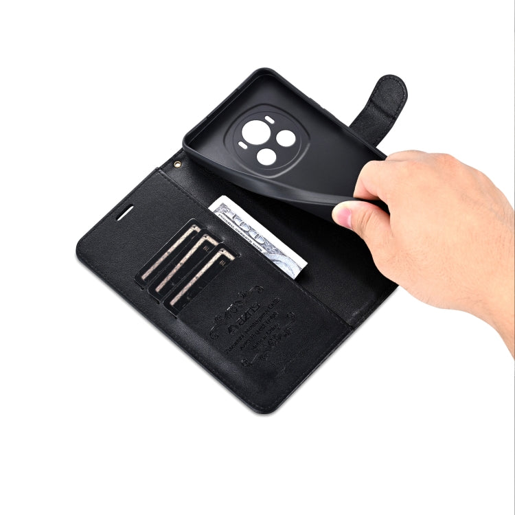 For Honor Magic6 AZNS Sheepskin Texture Flip Leather Phone Case(Black)