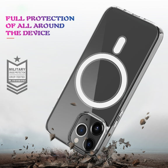 For iPhone 16 Pro Max MagSafe Clear Acrylic PC +TPU Phone Case(Transparent)