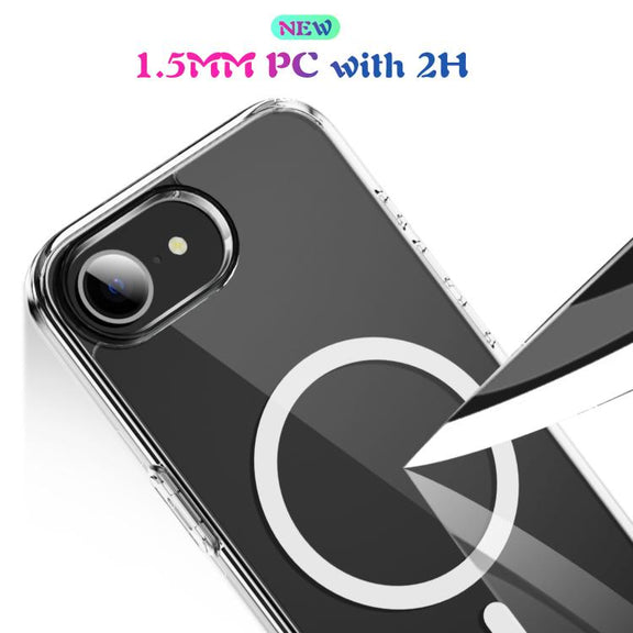 For iPhone 16e MagSafe Clear Acrylic PC +TPU Phone Case(Transparent)