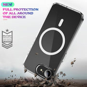 For iPhone 16e MagSafe Clear Acrylic PC +TPU Phone Case(Transparent)